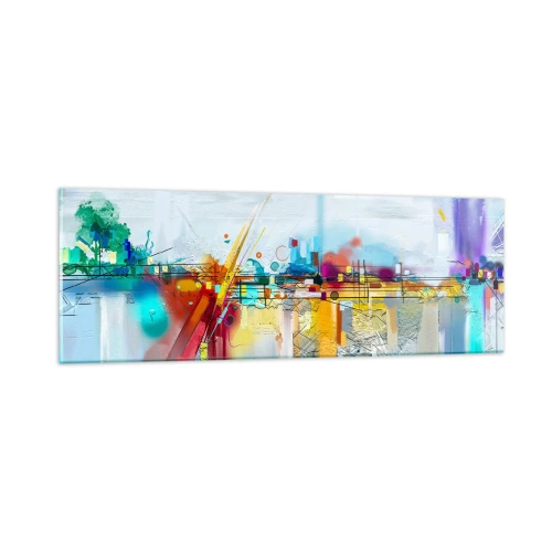 Obraz na szkle - Most radości nad rzeką życia - 90x30 cm