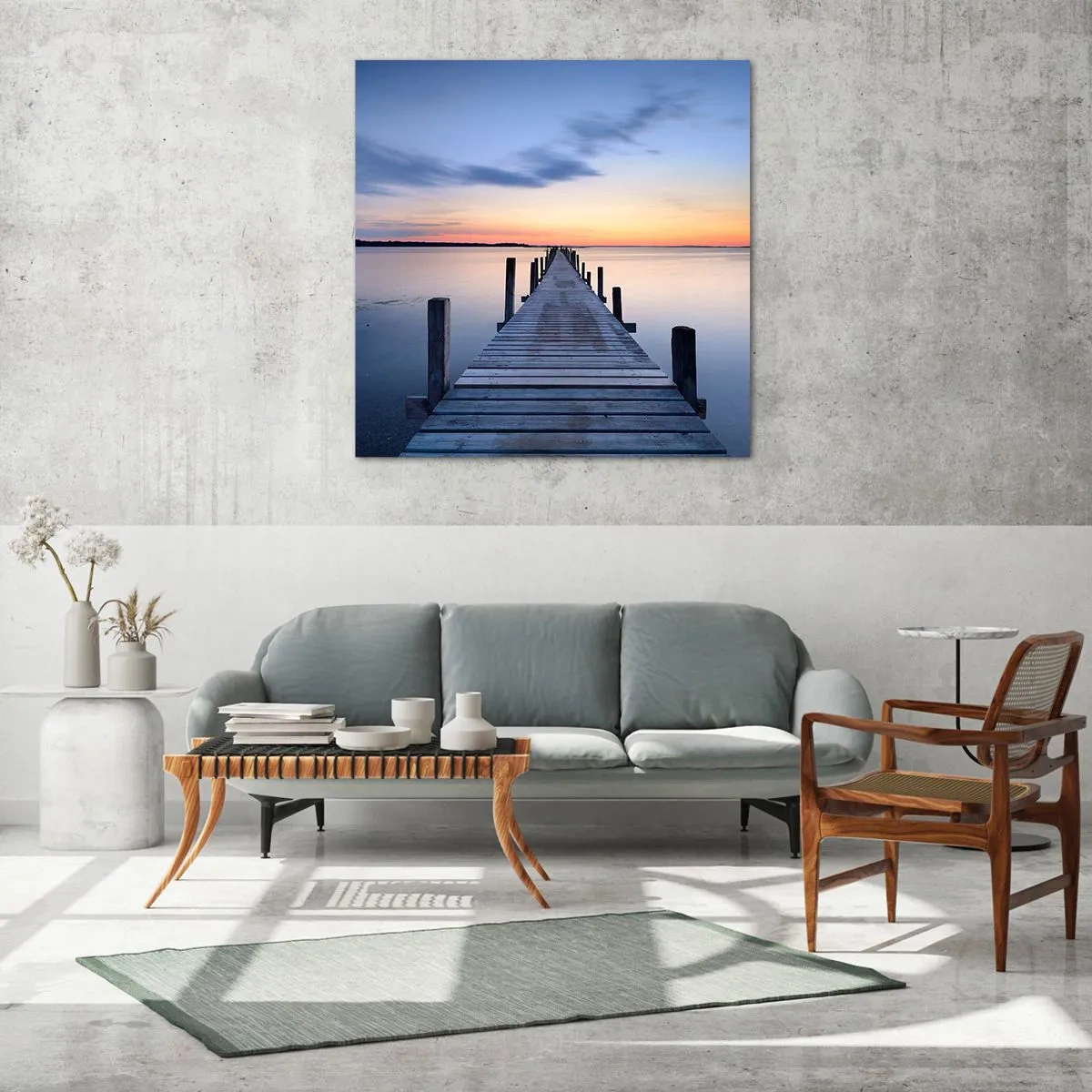 Obraz na szkle - Spokój pogodnego zmierzchu - 70x70 cm