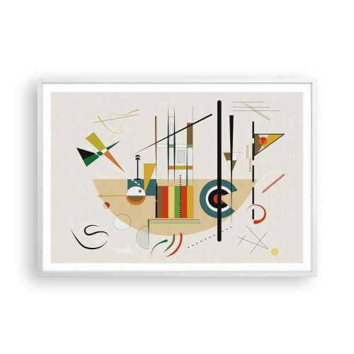 Plakat w białej ramie - I świat się śmieje - 100x70 cm