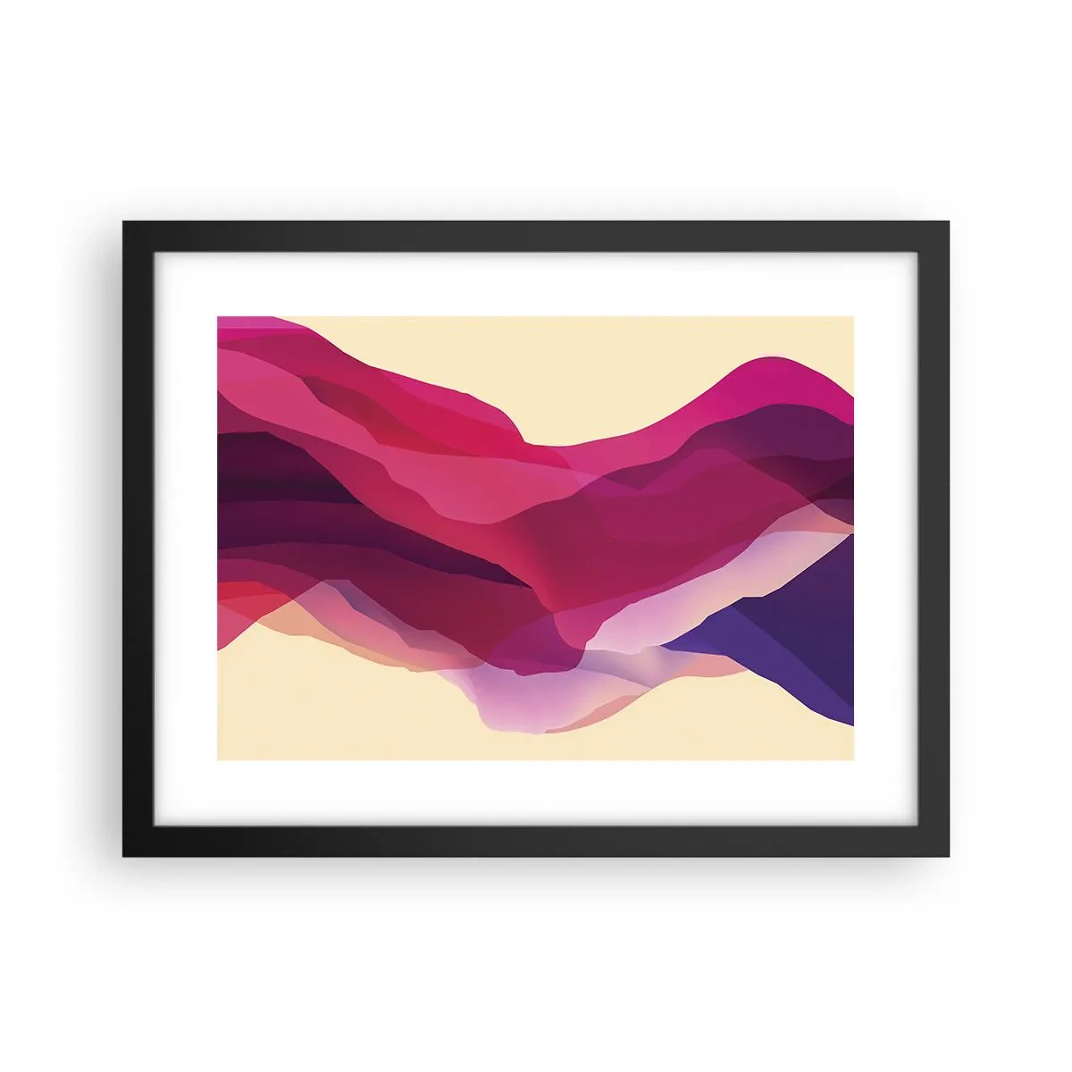 Plakat w czarnej ramie - Fale purpury - 40x30 cm