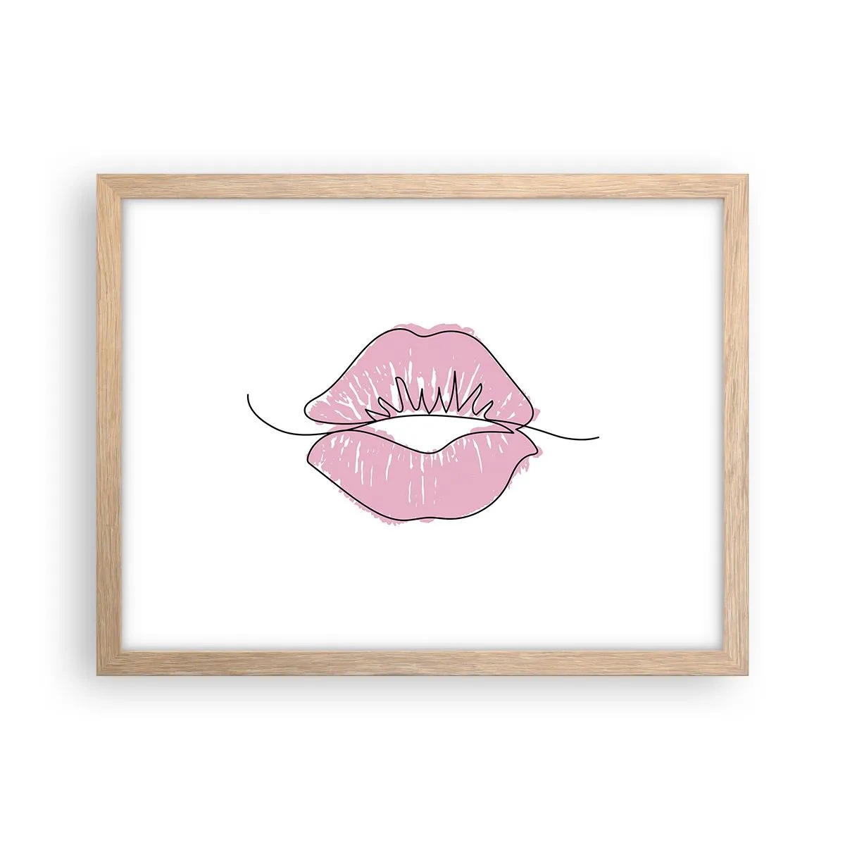 Plakat w ramie jasny dąb - Gotowy do pocałunku? - 40x30 cm