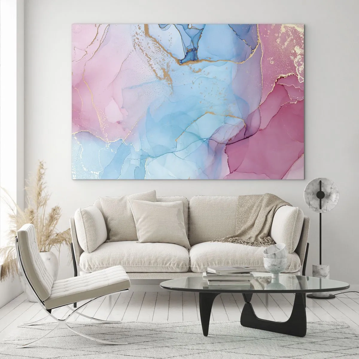 Obraz na szkle - Spotkanie i przenikanie - 70x50cm - Spotkanie i przenikanie - Nowoczesna dekoracja ścienna do salonu i sypialni ARTTOR