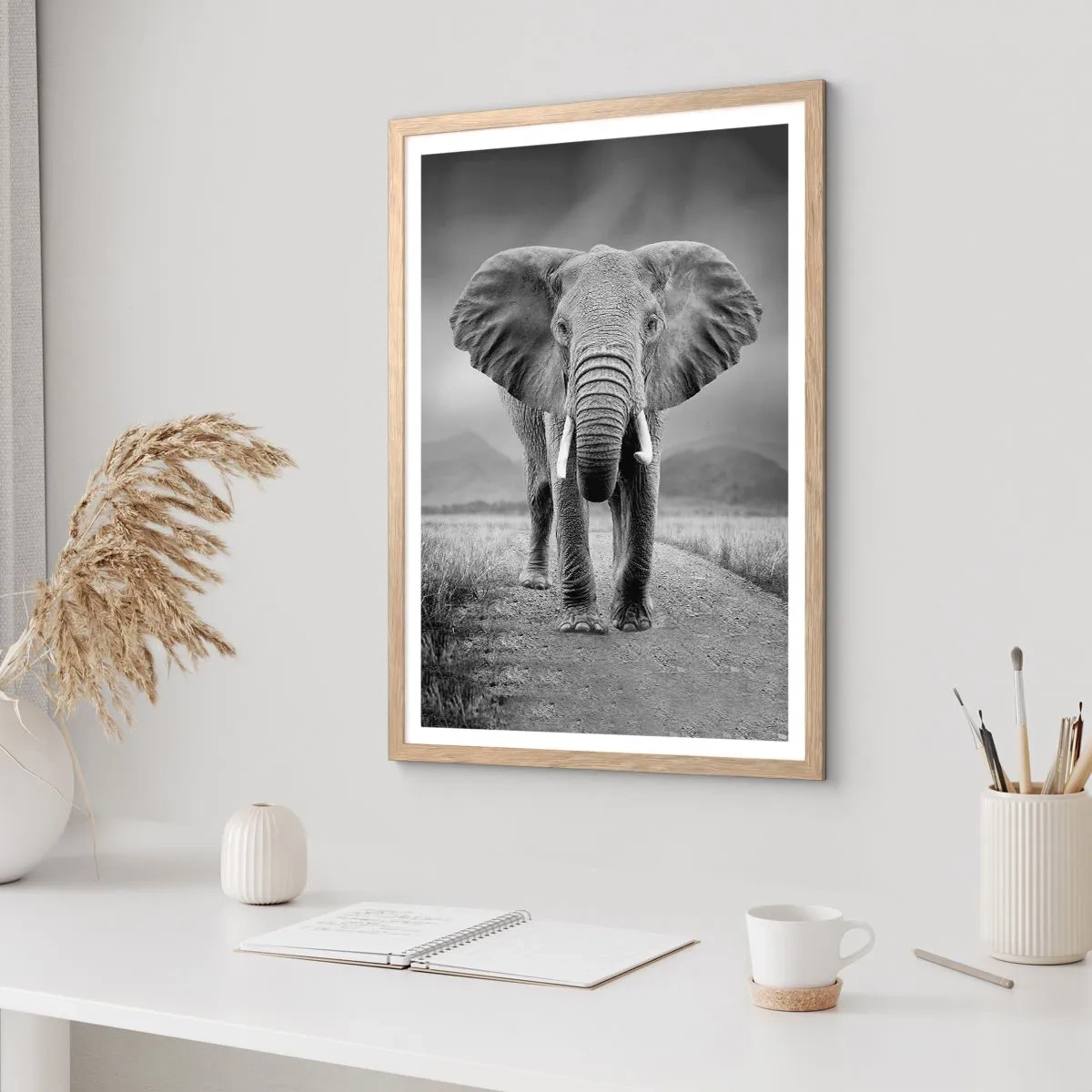 Plakat w ramie jasny dąb - Gospodarz wita - 70x100 cm