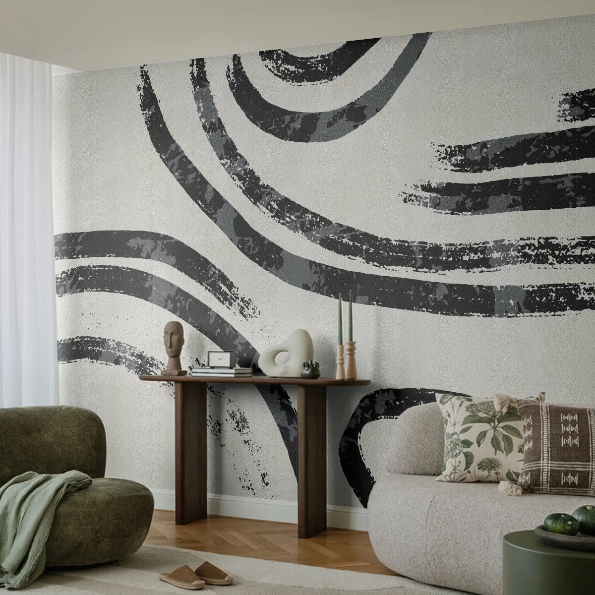 Fototapeta Samoprzylepna Deluxe Sticker - W pół zatrzymany - Minimalizm, Kreski, Boho - 300x210 cm