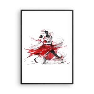 Plakat w czarnej ramie - Tango - rytm namiętności - 70x100 cm