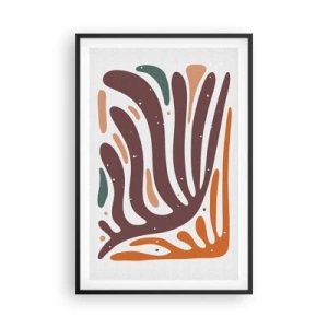 Plakat w czarnej ramie - Kompozycja organiczna promienista - 61x91 cm