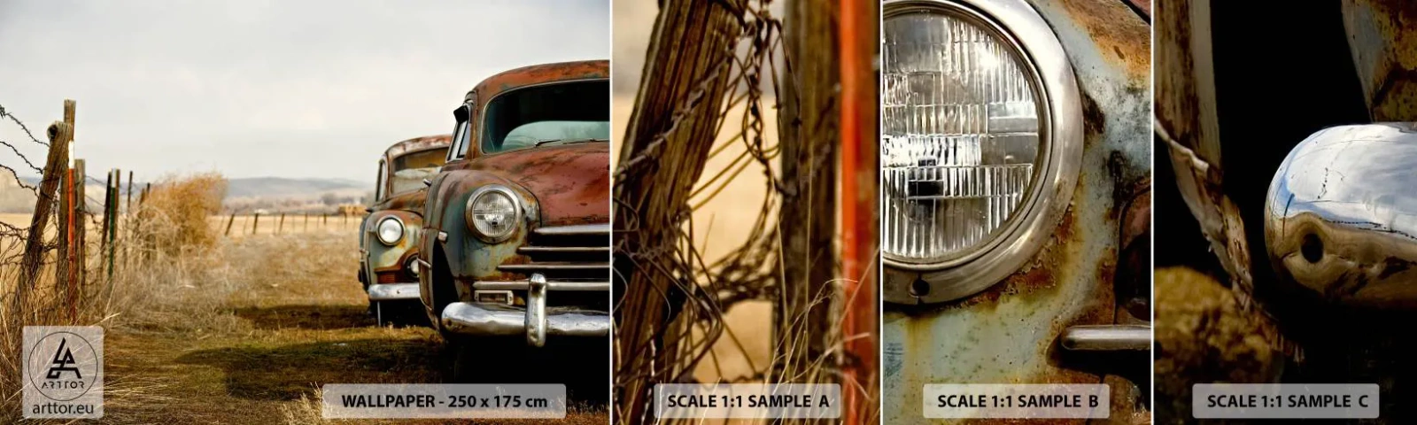 Fototapeta Próbka Standard Eco - Zasłużony odpoczynek - Stary Samochód, Motoryzacja, Vintage - 100x30 cm