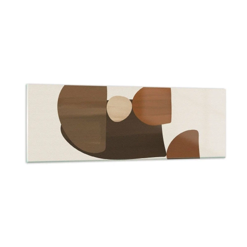 Obraz na szkle - Kompozycja w brązie - 90x30 cm