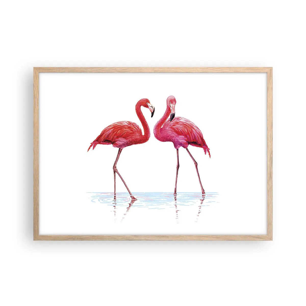 Plakat w ramie jasny dąb - Różowe randez-vous - 70x50 cm