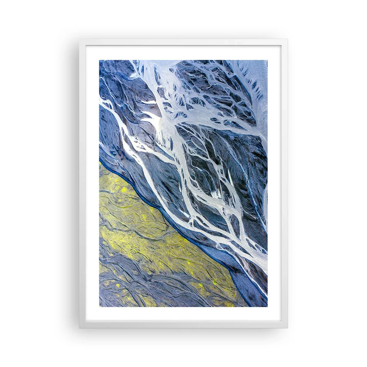 Plakat w białej ramie - Naskalne malowidła natury - 50x70 cm