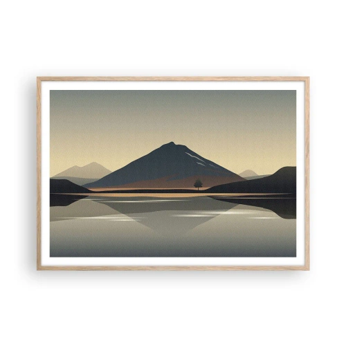 Plakat w ramie jasny dąb - Lustrzane odbicie - 100x70 cm