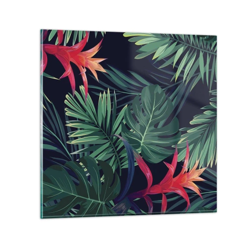 Obraz na szkle - Zapłonąć w zieleni - 50x50 cm