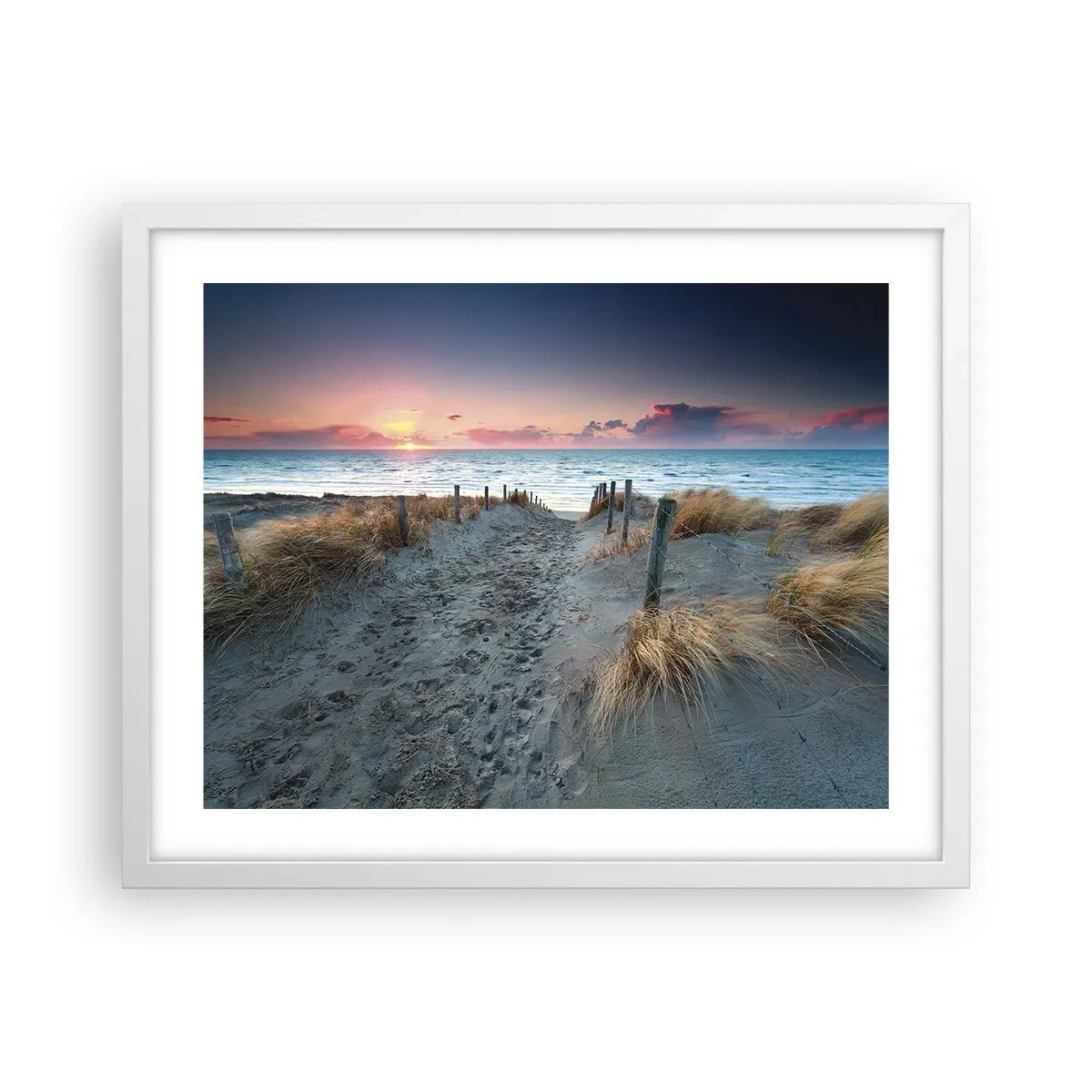 Plakat w białej ramie - Rozlałeś tęczę blasków promienistą… - 50x40 cm