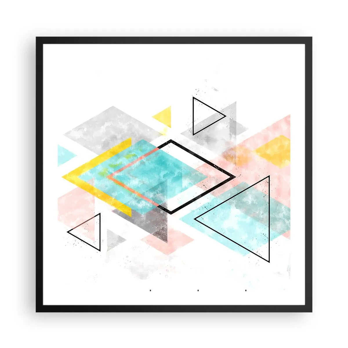Plakat w czarnej ramie - Igraszka geometryczna - 60x60 cm