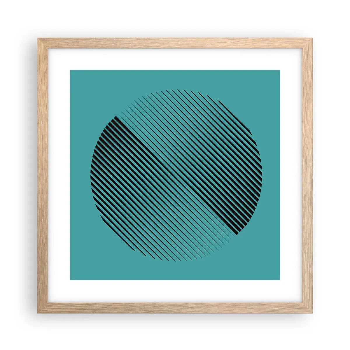 Plakat w ramie jasny dąb - Koło – geometryczna wariacja - 40x40 cm
