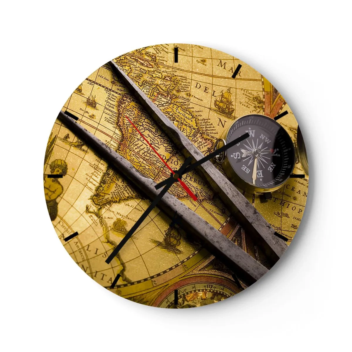 Zegar ścienny - Gdze te skarby? - 40x40 cm