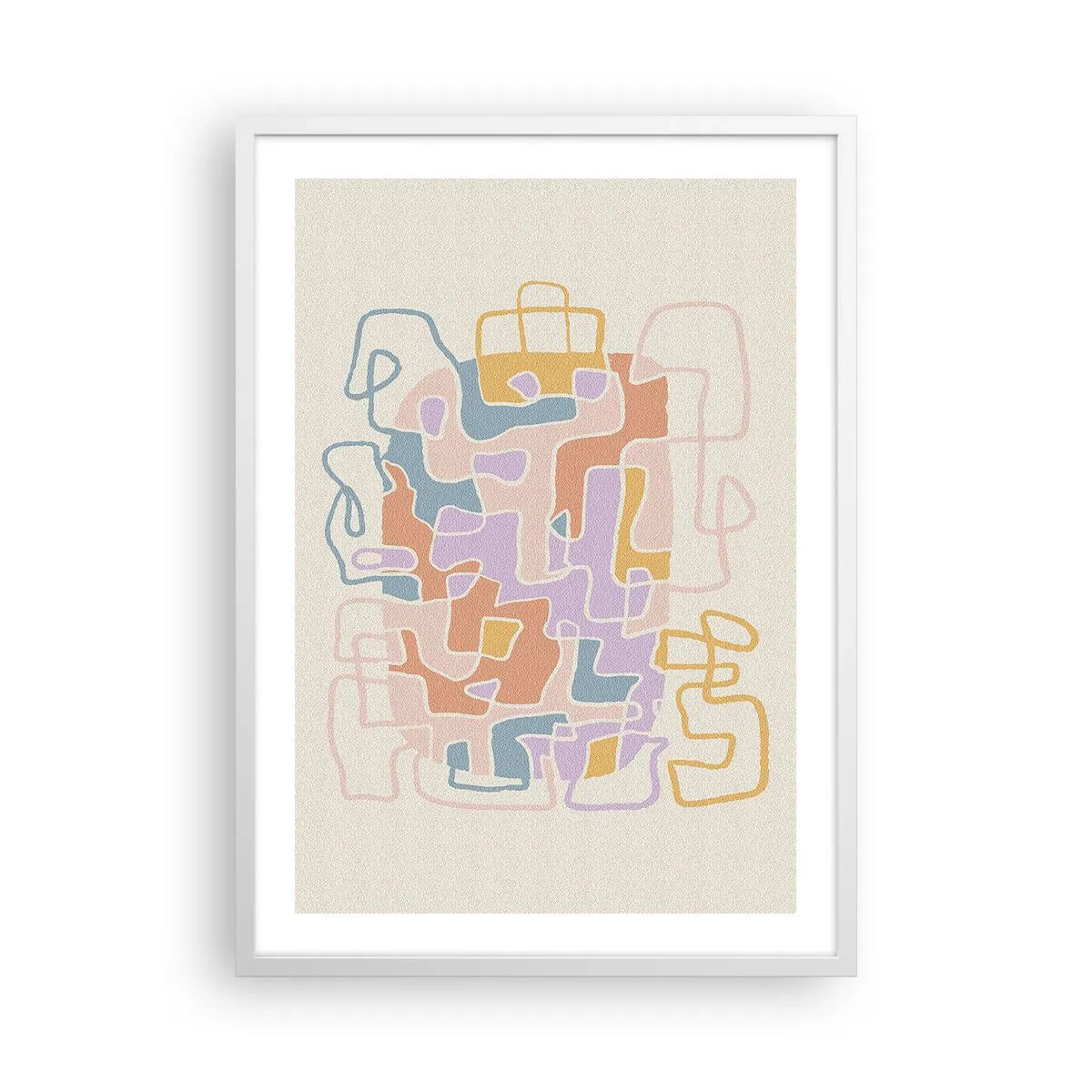 Plakat w białej ramie - Labirynt – radosna przygoda - 50x70 cm