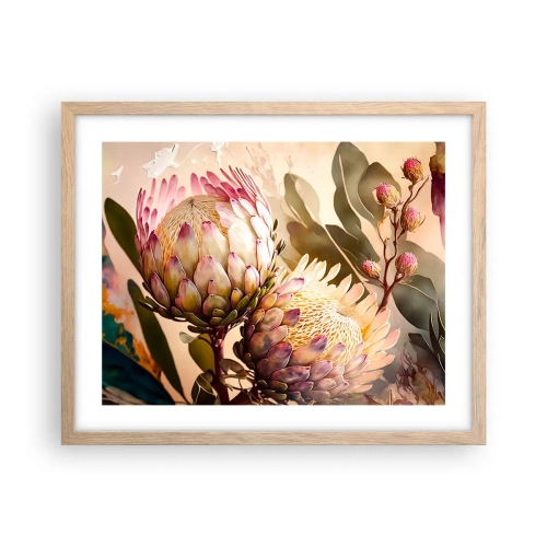 Plakat w ramie jasny dąb - Czule objęte - 50x40 cm