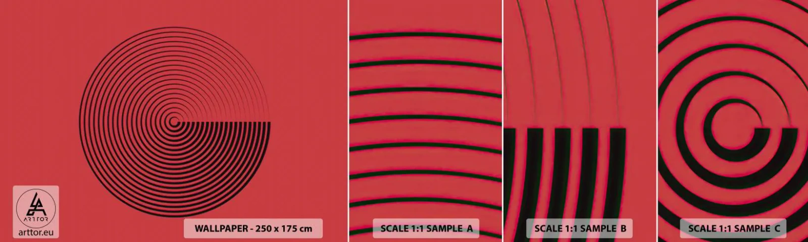 Fototapeta Próbka Samoprzylepna Deluxe Sticker - Ruch kolisty - Minimalizm, Koło, Linie - 100x30 cm