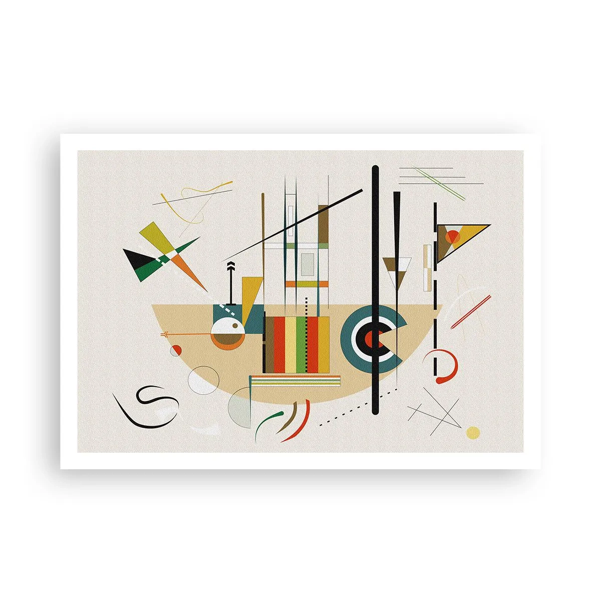 Plakat - Kolorowa abstrakcja z geometrycznymi kształtami - 100x70cm - I świat się śmieje - Nowoczesna dekoracja ścienna do salonu i sypialni ARTTOR