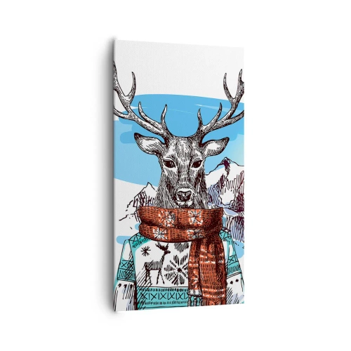 Obraz na płótnie - Nawet jeleń nie marznie - 65x120 cm