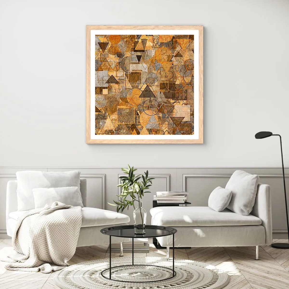 Plakat w ramie jasny dąb - Świat ujęty w formę - 50x50 cm