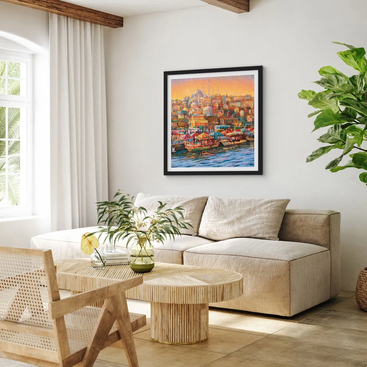 Plakat w czarnej ramie - Stambulska opowieść - 50x50 cm