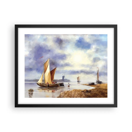Plakat w czarnej ramie - Powrót żeglarzy - 50x40 cm