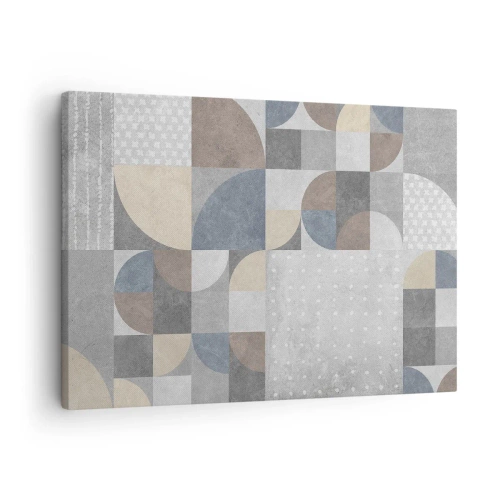 Obraz na płótnie - Geometryczny wzór w pastelowych odcieniach - 70x50cm - Ceramiczna fantazja - Nowoczesna dekoracja ścienna do salonu i sypialni ARTTOR