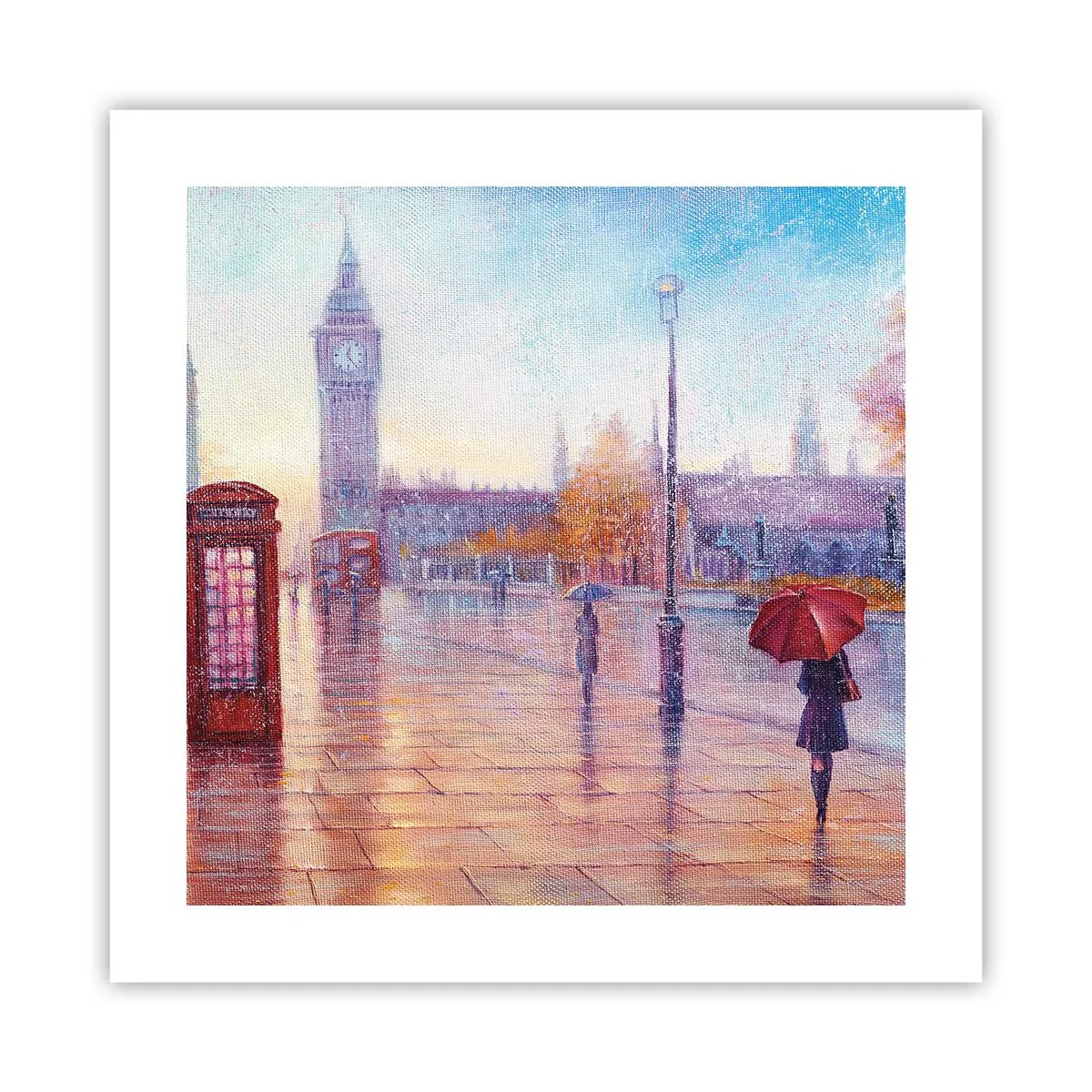 Plakat - Londyński jesienny dzień - 40x40 cm