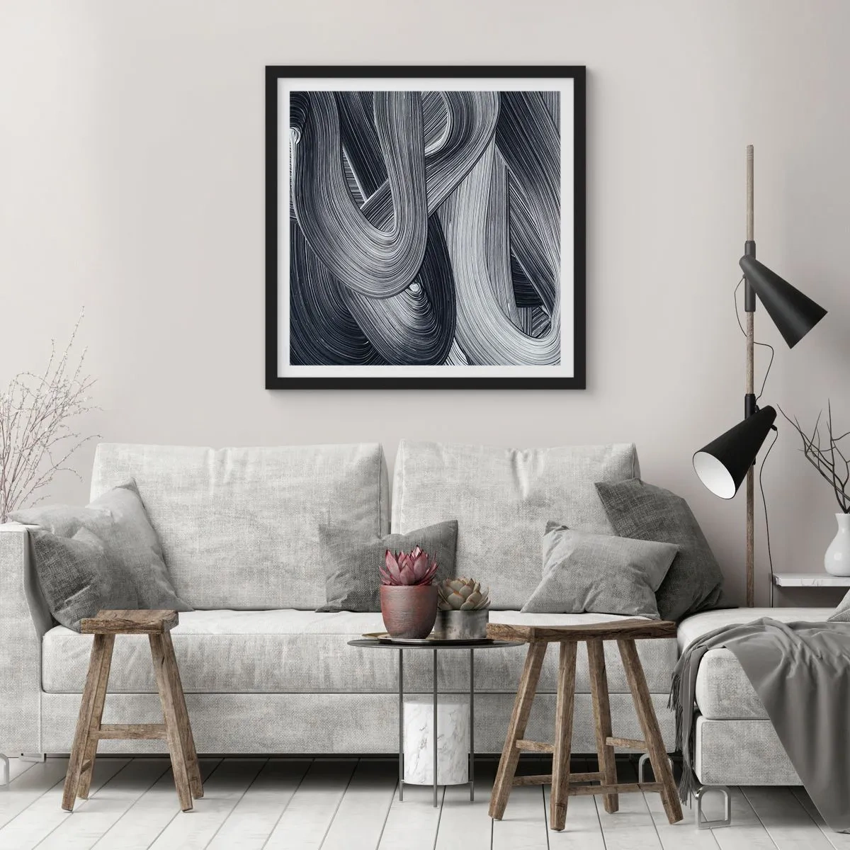 Plakat w czarnej ramie - Płynność rzeczywistości - 30x30 cm