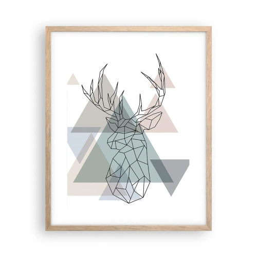 Plakat w ramie jasny dąb - W geometrycznym lesie - 40x50 cm