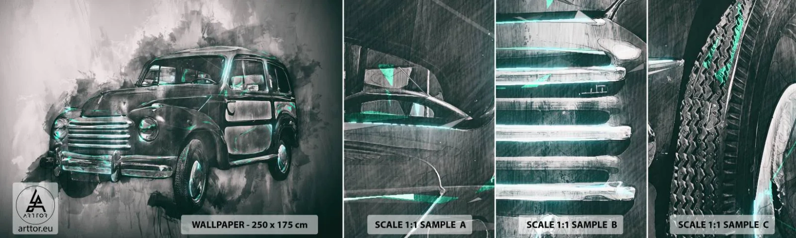 Fototapeta Próbka Samoprzylepna Deluxe Sticker - Szacowny przodek - Samochód Retro, Motoryzacja, Podróż - 100x30 cm