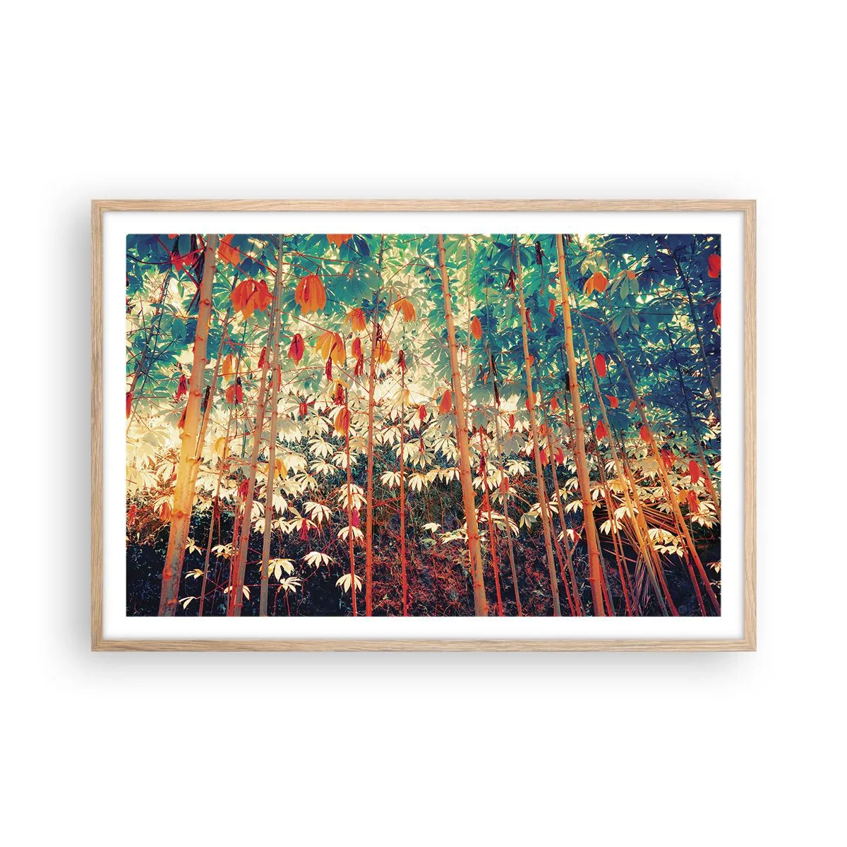 Plakat w ramie jasny dąb - Tajemne życie liści - 91x61 cm