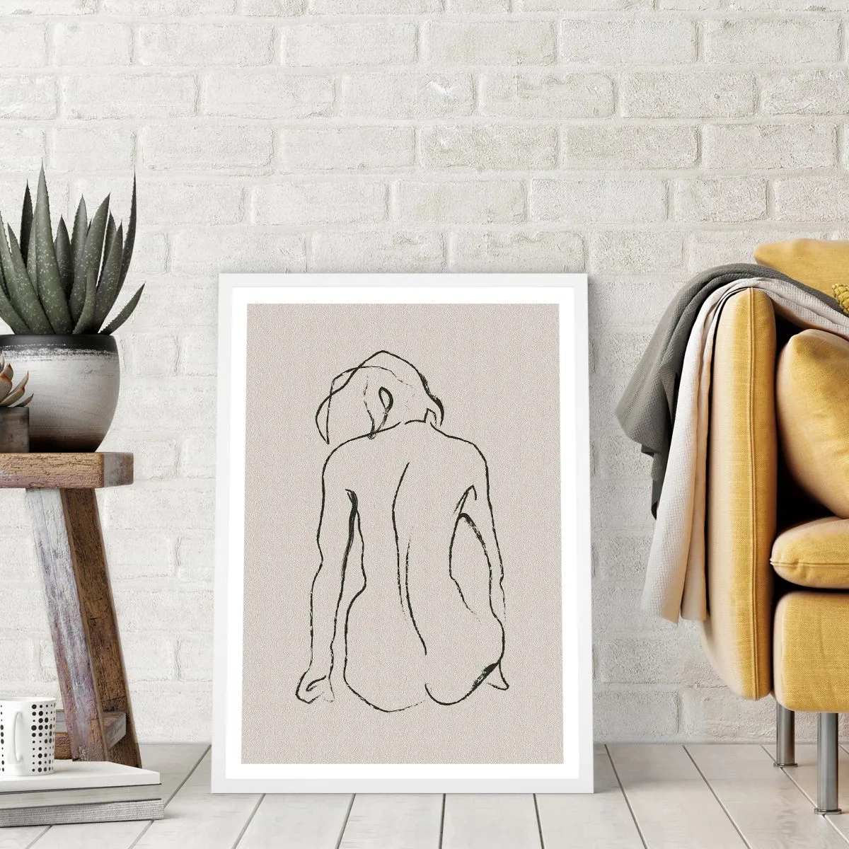 Plakat w białej ramie - Akt dziewczęcy - 61x91 cm