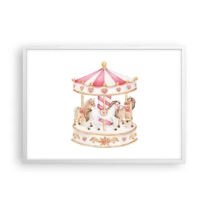 Plakat w białej ramie - Słodki świat dzieciństwa - 70x50 cm