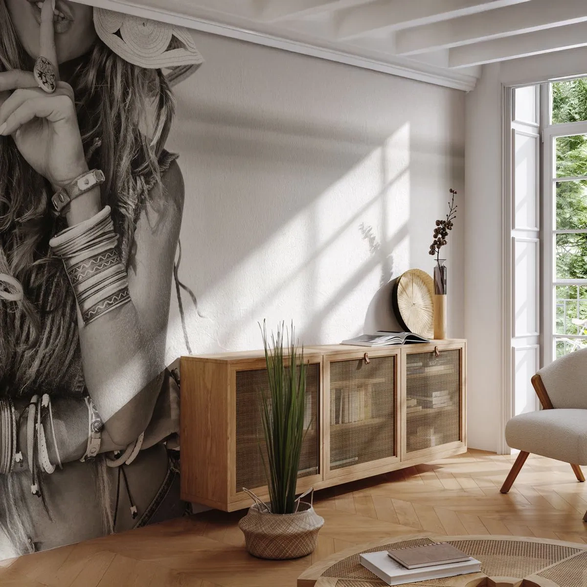 Fototapeta Premium Canvas - Jak to dziewczyna - Kobieta, Boho, Vintage - 250x175 cm