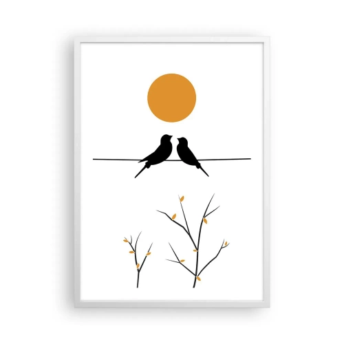 Plakat w białej ramie - Słowiczy wieczór - 50x70 cm
