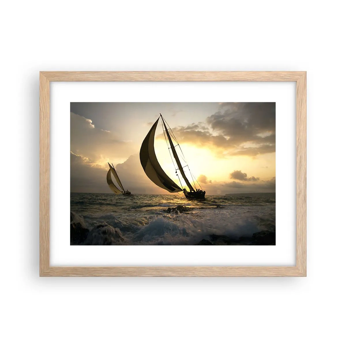 Plakat w ramie jasny dąb - Z wiatrem i pod wiatr - 40x30 cm