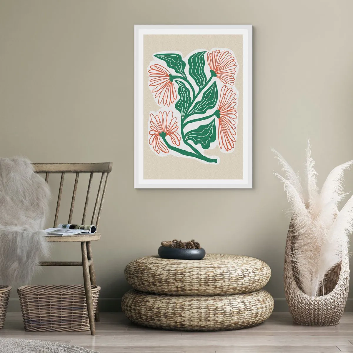 Plakat w białej ramie - Ludowe i nowoczesne - 30x40 cm