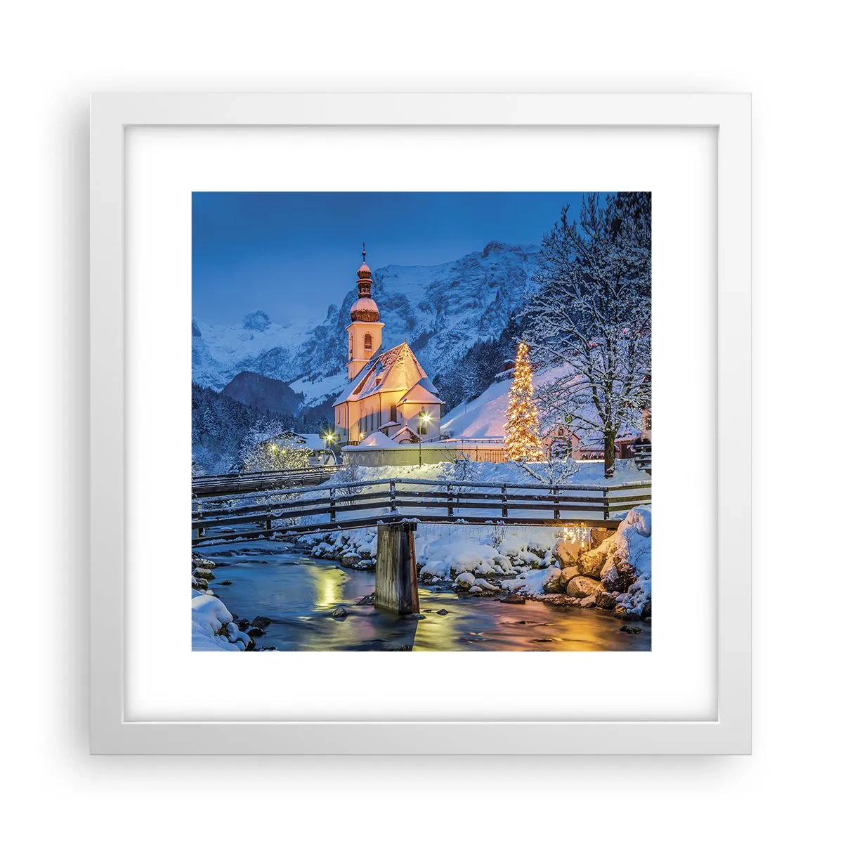 Plakat w białej ramie - Duch Świąt - 30x30 cm