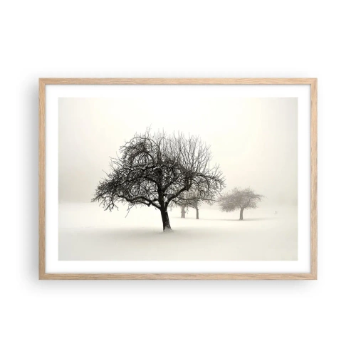 Plakat w ramie jasny dąb - Zimowy sen - 70x50 cm