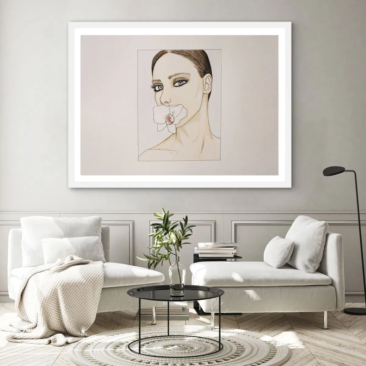 Plakat w białej ramie - Symbol elegancji i piękna - 70x50 cm