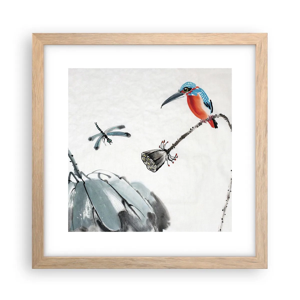 Plakat w ramie jasny dąb - Życie łąki - 30x30 cm