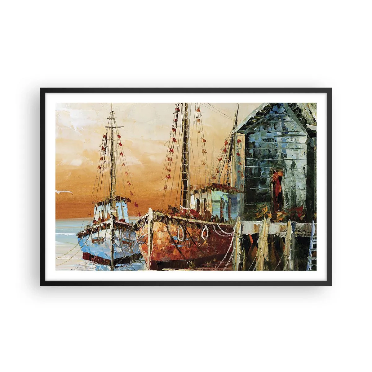 Plakat w czarnej ramie - Spokojny powrót - 91x61 cm