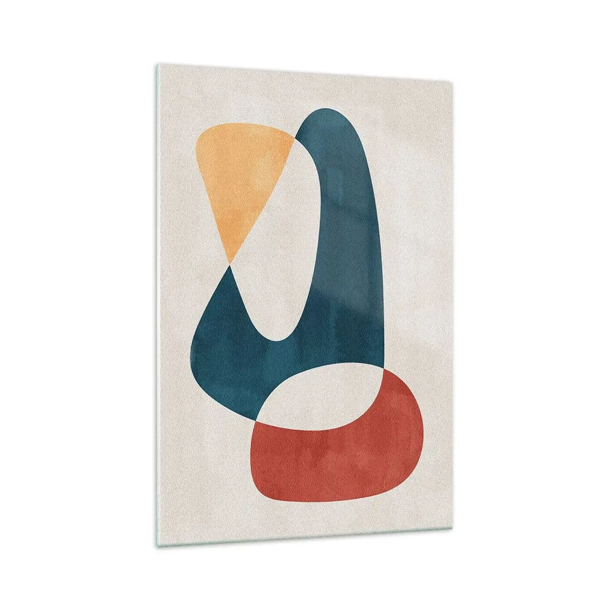 Obraz na szkle - Abstrakcyjne kształty w harmonijnych kolorach - 70x100cm - Wpływy i metamorfozy - Nowoczesna dekoracja ścienna do salonu i sypialni ARTTOR