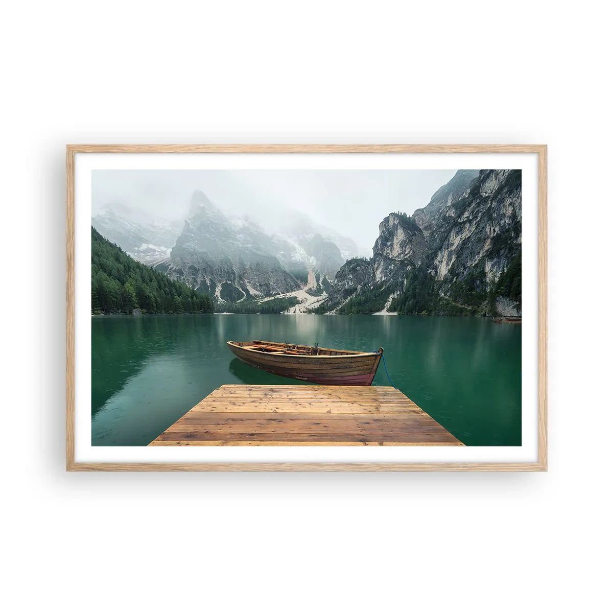 Plakat w ramie jasny dąb - "I dumne opoki czoła" - 91x61 cm