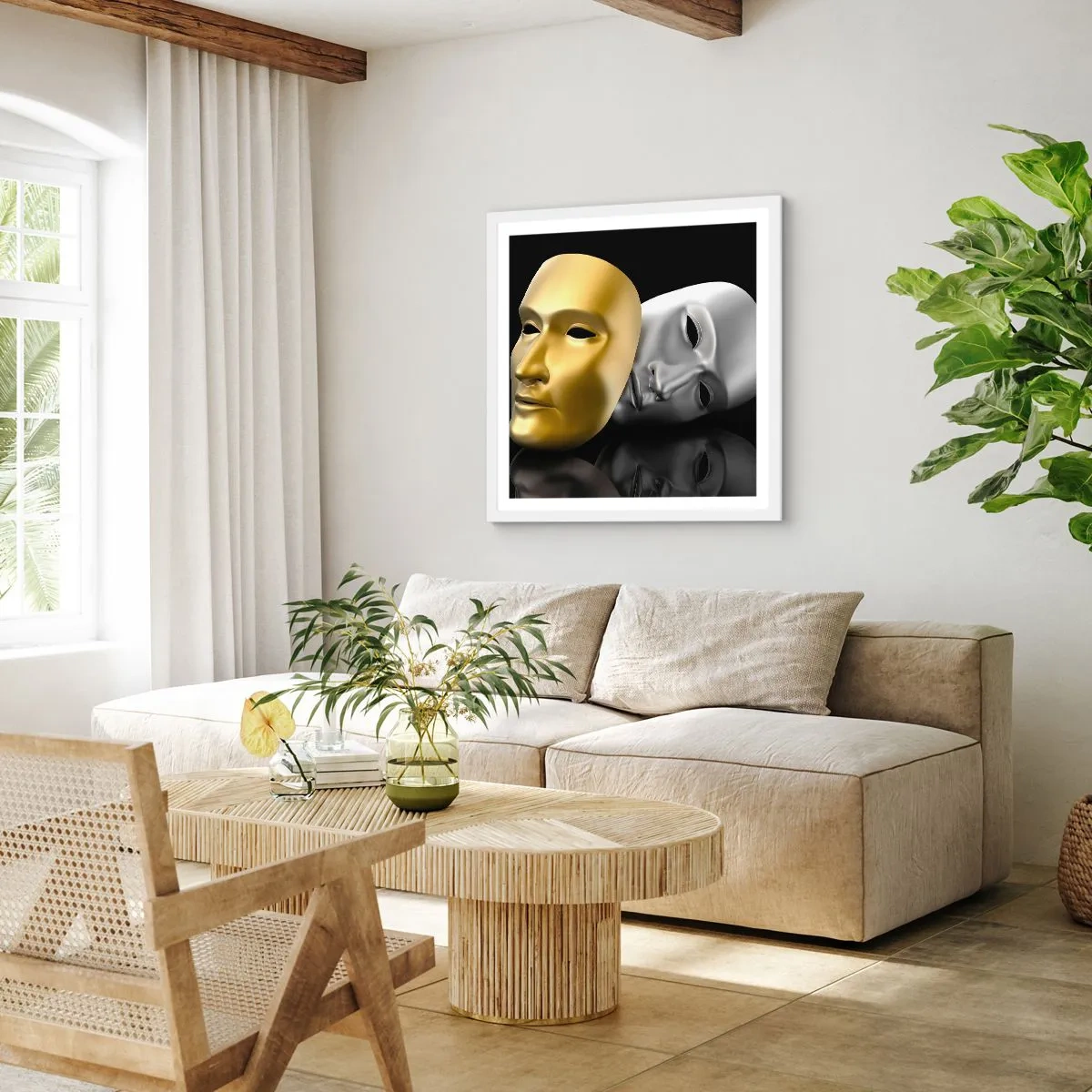 Plakat w białej ramie - Życie to jest teatr - 40x40 cm