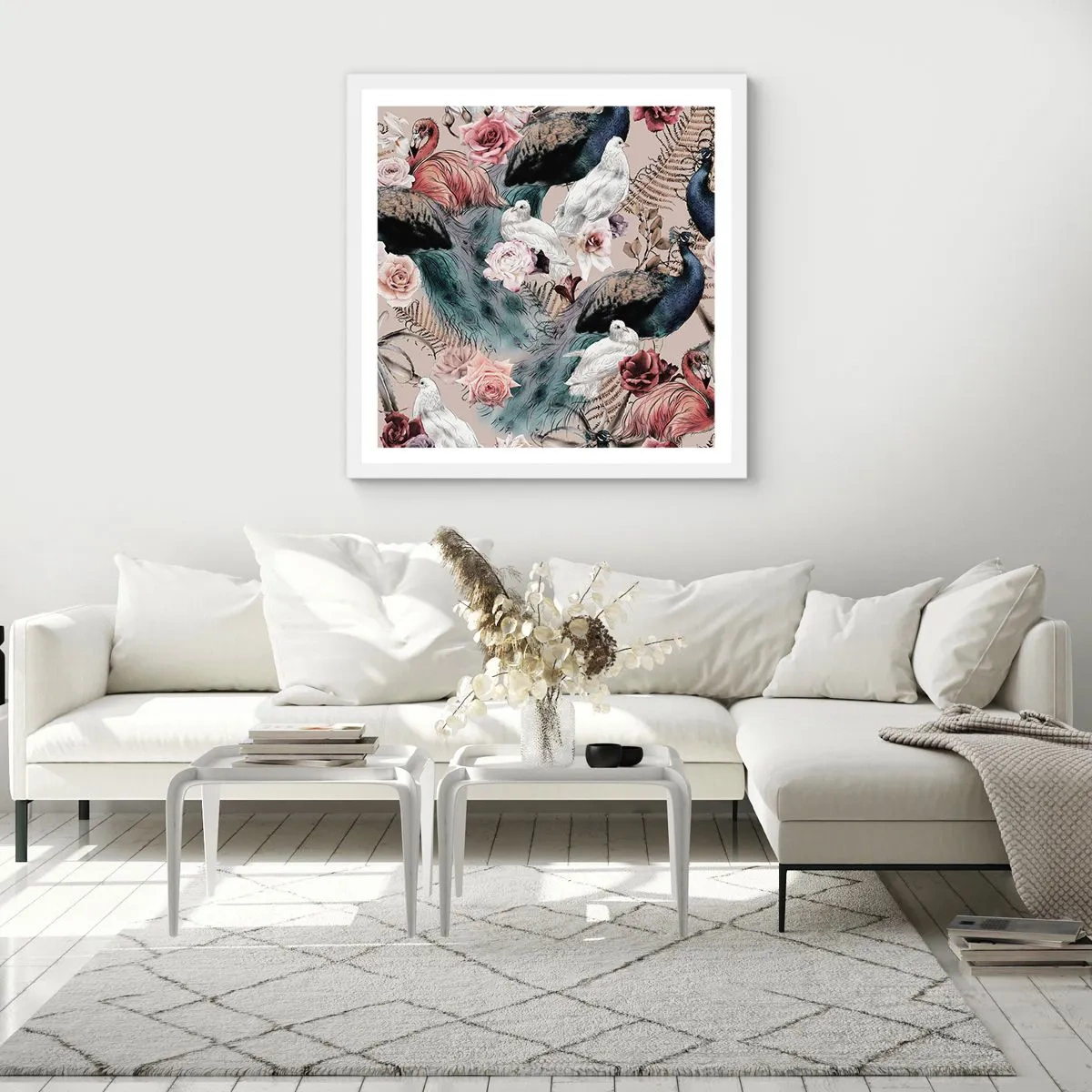 Plakat w białej ramie - W pałacowym ogrodzie - 40x40 cm