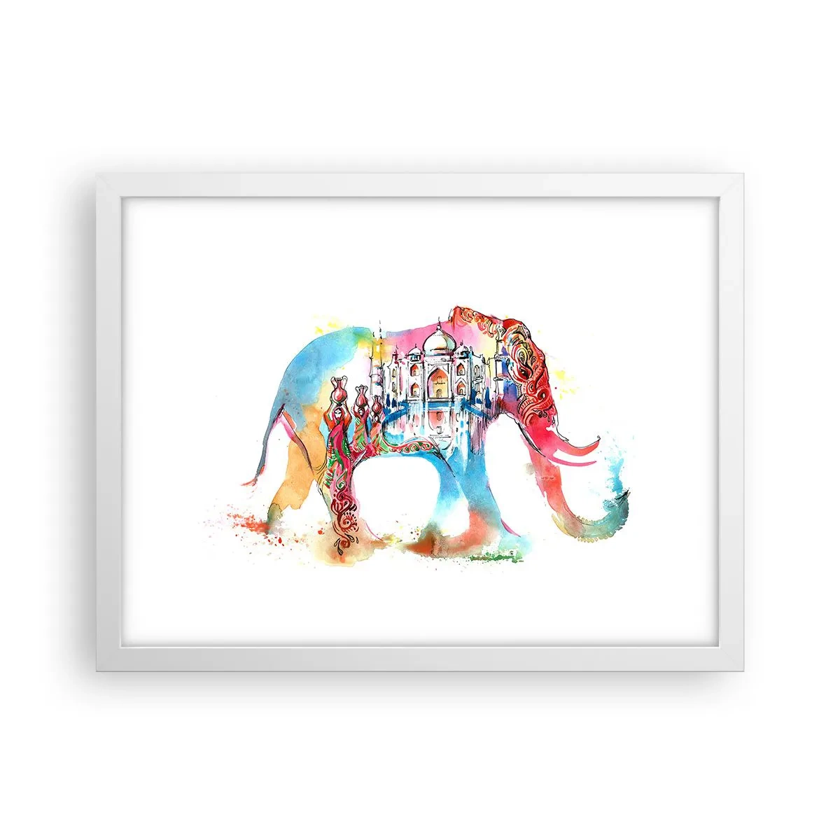 Plakat w białej ramie - Indie - aura miłości - 40x30 cm